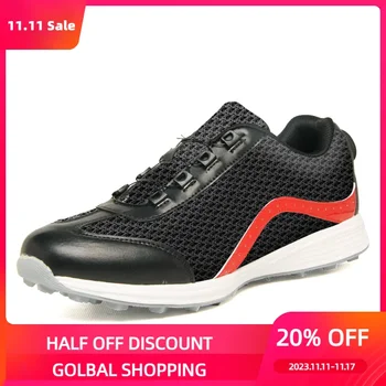 Мъжки обувки за голф Мъжки въртящи се дантелени голф маратонки Удобни обувки за ходене за голфъри Дишаща фитнес тренировка голф обувки 1