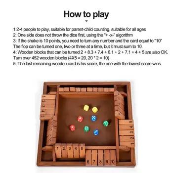 Семейни приятели игра нощ опция Дървена математическа игра със зарове за семейство забавно учене класически за деца за Коледа за деца