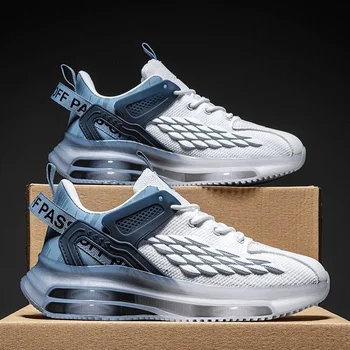 2023 Мъжки обувки Ежедневни спортни мода Открит летящи тъкат дишащи мрежести обувки за мъже Дантелени маратонки Мокасини Обувки за бягане 0