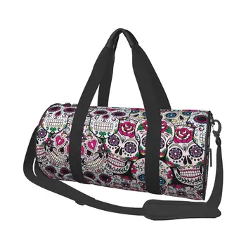 Цветни скелетни спортни чанти Терор мода голям капацитет фитнес чанта открит мъже жени обичай чанта пътуване колоритен фитнес чанта