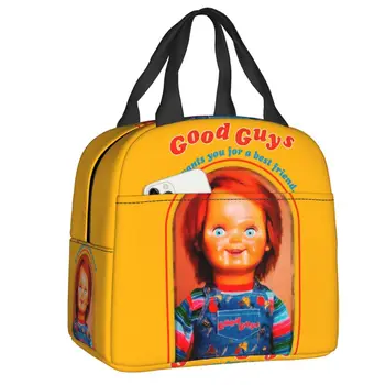 Chucky Ретро Филми Изолирани чанти за обяд за къмпинг пътуване добри момчета игра непропусклив термичен охладител Bento Box жени деца