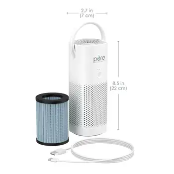 PureZone™ Mini Portable Air Purifier - True HEPA филтър почиства въздуха, помага за облекчаване на алергии, елиминира дима & още — ide 1