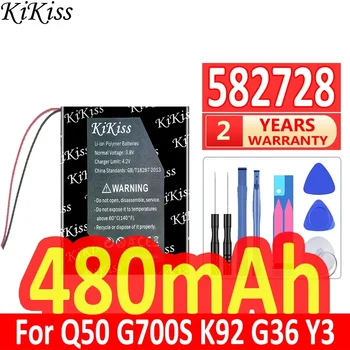 480mAh KiKiss Мощна батерия 582728 За детски смарт часовници mp3 602828 За K92 G36 Y3 Q50 G700S Digital Bateria