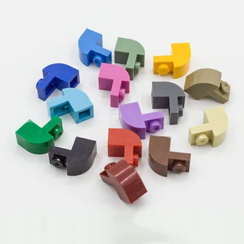 Moc Тухла 6091 Модифицирана 1 x 2 x 1 1/3 с извит връх DIY Enlighten Building Blocks Block Bricks Compatible