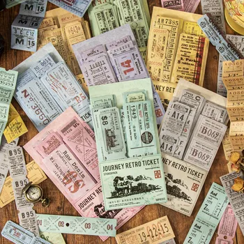50Pcs Реколта антични билети колаж декоративни Washi хартия стикер скрапбукинг материал етикет дневник боклуци журнал плановик