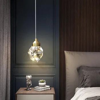 Nordic Light луксозен полилей творчески кристал лампа нощно легло спалня хол ресторанти светлини хотел бар LED лампи тела