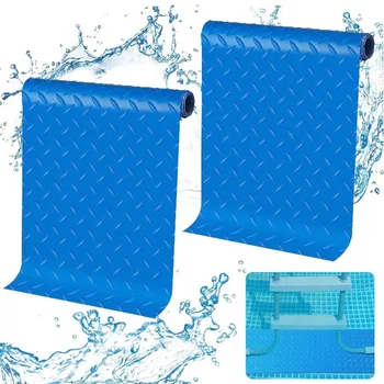 PVC плувен басейн стълба мат нов против хлъзгане удебелена стълба подложка сгъваема синя неплъзгаща се стъпка мат кухня 0