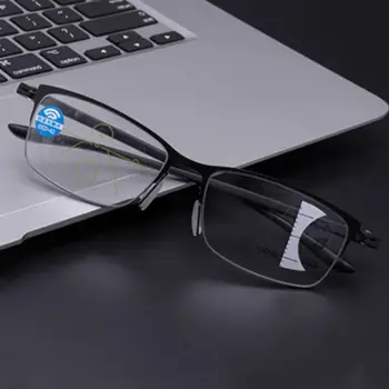 Прогресивни мулти фокус очила за четене за мъже жени сплав анти-синьо пресбиопични очила