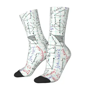Fashion Printed Math Homework Чорапи за мъже Жени Stretch Лято Есен Зима Математика Учител Чорапи Crew