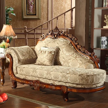 Европейски висококачествен диван от плат Американски ретро масивен дървен резбован диван хол проста луксозна комбинация от диван 2