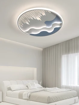 Creative деца таван лампа се използва за трапезария хол спалня синьо бяло димиране дистанционно управление декорация