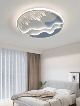 Creative деца таван лампа се използва за трапезария хол спалня синьо бяло димиране дистанционно управление декорация 1