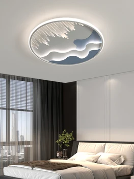 Creative деца таван лампа се използва за трапезария хол спалня синьо бяло димиране дистанционно управление декорация 3