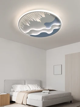 Creative деца таван лампа се използва за трапезария хол спалня синьо бяло димиране дистанционно управление декорация 4