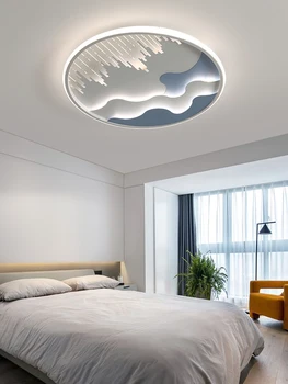 Creative деца таван лампа се използва за трапезария хол спалня синьо бяло димиране дистанционно управление декорация 5
