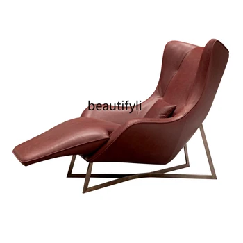 италиански стил лек луксозен кожен диван голям плосък хол с регулируема облегалка изпълнителен стол