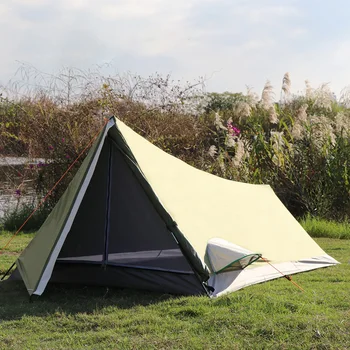 Ultralight един човек водоустойчив слънцезащитен двуслоен преносим туризъм пътуване къмпинг палатка