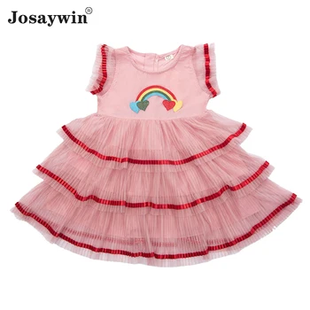 Josaywin Бебешка рокля за момичета Детски пластове Vestidos Детски дрехи Ежедневни сладки мрежести парти рокли Момичета Детски дрехи