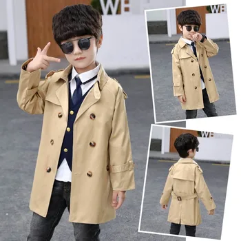 Boys' long windbreaker fashion hot selling children's spring and autumn outerwear 4-10Y