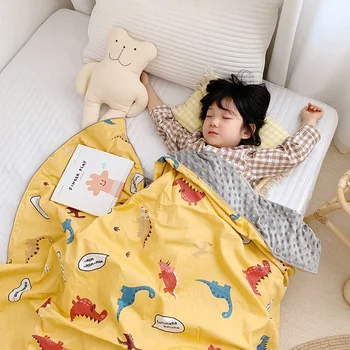 Детско памучно одеяло Бебешко одеяло за климатик Успокояващ килим Новородено бебе обвива бебешка количка Пътуване дрямка одеяло