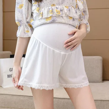 6Colors Лято висока талия хлабав безопасност шорти за бременни жени плюс размер майчинство слипове регулируеми бременност бельо панталони