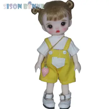 SISON BENNE 16cm мини момиче кукла с ръчно рисувани лицето грим ръчно изработени дрехи комплект детска играчка