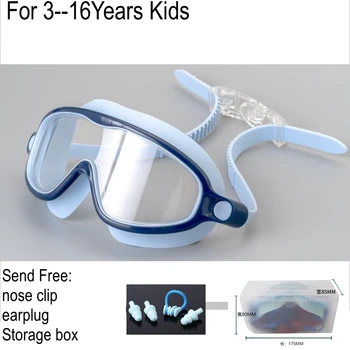 3-16Years Professional HD Anti-Fog UV защита водоустойчива голяма рамка силиконови очила за плуване Big View Beach Surfing очила