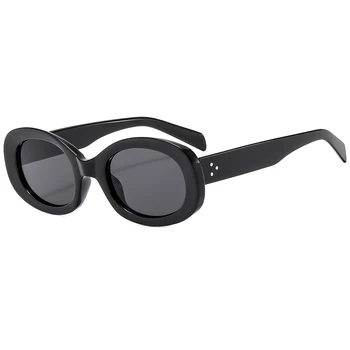 Популярни ретро малки рамки слънчеви очила универсални модни слънчеви очила Y2K Holiday Street фото очила елиптична рамка женски 2
