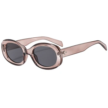 Популярни ретро малки рамки слънчеви очила универсални модни слънчеви очила Y2K Holiday Street фото очила елиптична рамка женски 3