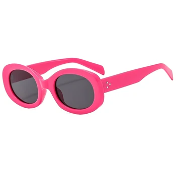 Популярни ретро малки рамки слънчеви очила универсални модни слънчеви очила Y2K Holiday Street фото очила елиптична рамка женски 4