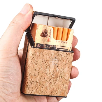 Дърво зърно пластмасова цигара случай 20 пръчки задръжте тютюн притежателя джоб кутия контейнер за съхранение подарък за човек кутия фабрика на едро 0