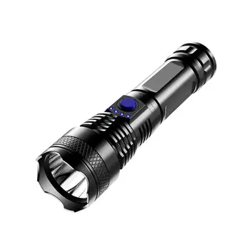 Portable водоустойчив вградена батерия LED 3 режима USB акумулаторна силна светлина фенерче тактически открит къмпинг