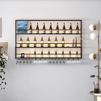 Всекидневна бар кабинет мобилни тесни квадратни релси идеи вертикални реколта метални модерни вино багажник изкуство Витрина дръжка мебели