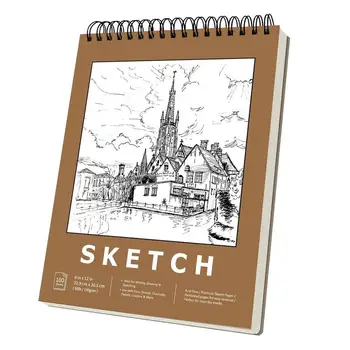 Sketch Pad 100-Sheets Sketchbook Artist Sketch Pad Top Spiral Bound 9x12inches/23x30cm Art Sketchbook Drawing Paper Pad Art