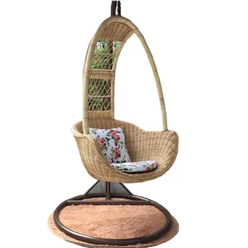 Истински ратан стол, висящ кошница стол, люлка висящ стол, балкон, отдих ратан тъкани птиче гнездо люлеещ се син стол