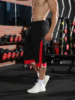 Фитнес Фитнес Нов стил шорти Мъжки спортни тенденции Нощна светлина Отразяващи къси панталони Тренировка за бягане на открито Свободни панталони