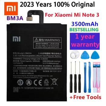 2023 години Оригинална батерия за телефон BM3A за Xiaomi Mi Note 3 Резервна батерия 3500mAh Батерии за телефони с висок капацитет Безплатни инструменти