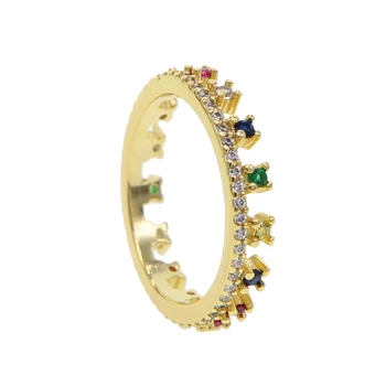 2022 Летни горещи луксозни коронни пръстени за дами жени проправят кръгла дъга CZ годежни бижута на едро