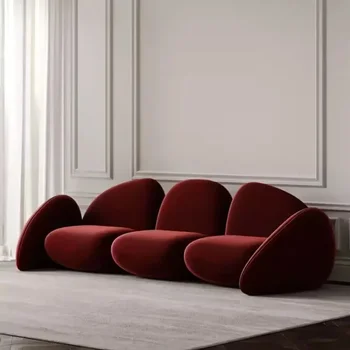 Комфортна Европа Диван Проста комбинация Единичен скандинавски салон Плюшен диван Italiano Velvet Designer Salon Meuble Мебели за дома