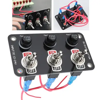  Rocker Switch Panel 3 Gang Metal, 12V, 24V, Превключвател Switch Panel Rocker Control