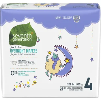 Безплатни & Clear Overnight бебешки пелени, 22-32 lbs, Етап 4, 24 Брой (Опаковка от 4)