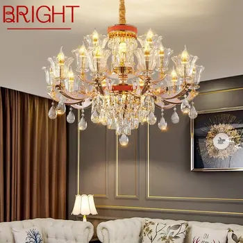 BRIGHT модерен полилей луксозен кристал LED свещ висулка лампа Nordic тела за дома Всекидневна трапезария спалня 0