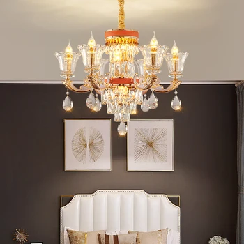 BRIGHT модерен полилей луксозен кристал LED свещ висулка лампа Nordic тела за дома Всекидневна трапезария спалня 3