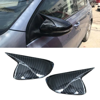 Car Styling Carbon Look Mirror Cover за голф 6 MK6 R VI 2009-2012 Странични капаци за огледала за обратно виждане Trim